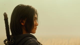 A cinematic image of Naoe looking forward in Assassin's Creed Shadows.