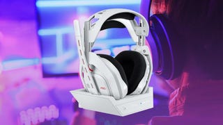 Logitech headset on a gamer using their headset in the background